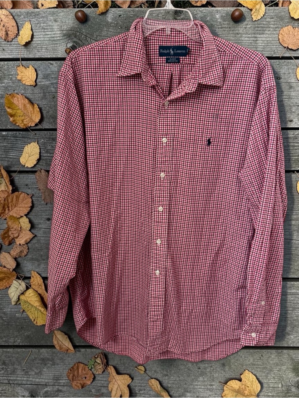 Ralph Lauren Red and White Gingham Button-Down Shirt